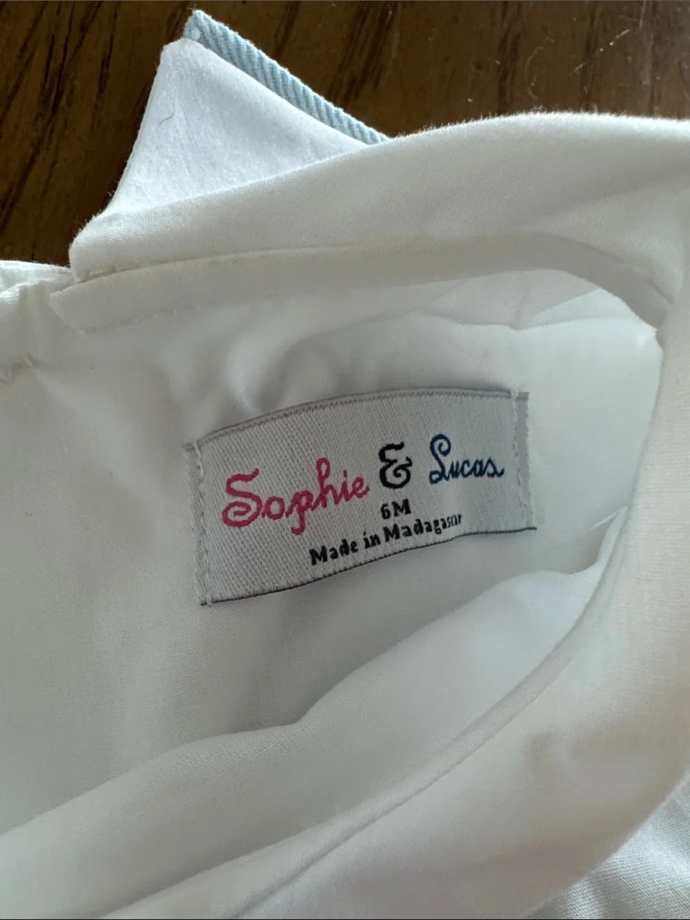 Classic Baby Bubble Romper in Light Blue and White